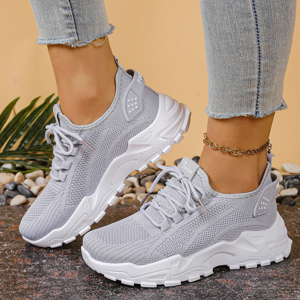 Women's peek-a-boo mesh Leopard print sneakers
