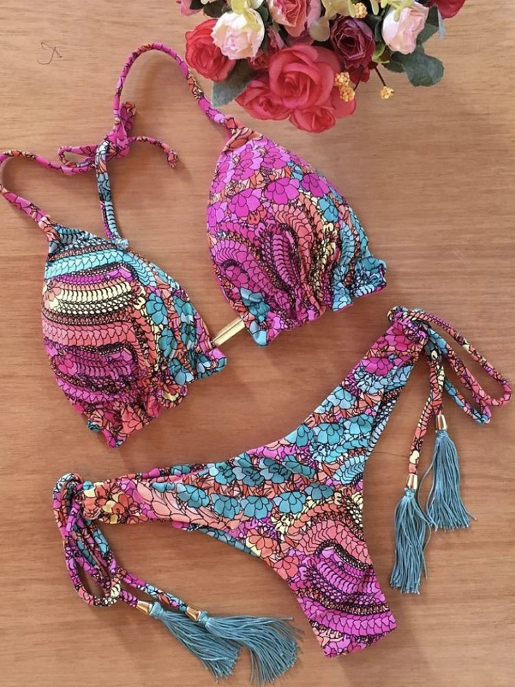 Women's colorful print bikini