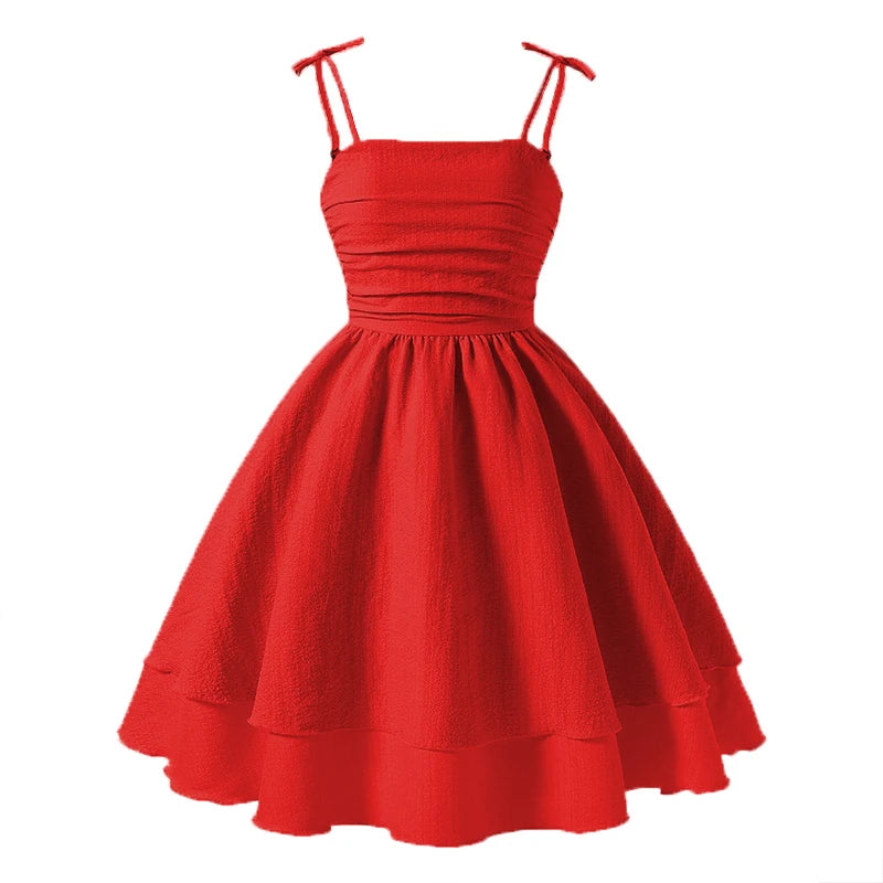 Girls’ Tiered Sling Dress – Sleeveless, Stretch Waist (8Y–12Y)