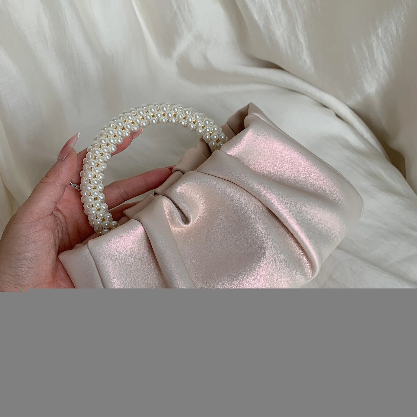Pearl Handle Evening Clutch Bag