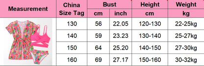 Girls 3-Piece Swimsuit Set — Bikini, Briefs and Cover-Up