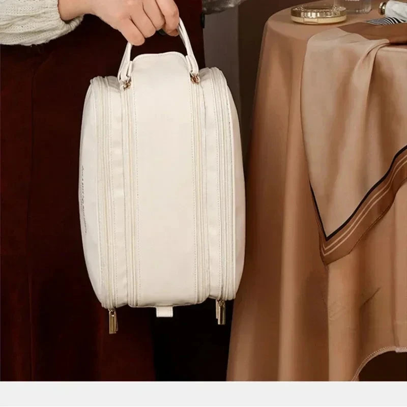 Large Travel Makeup Organizer Bag – Double Zipper Storage