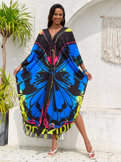 Women’s Flowing Caftan Cover-Up – Beach & Poolside Elegance