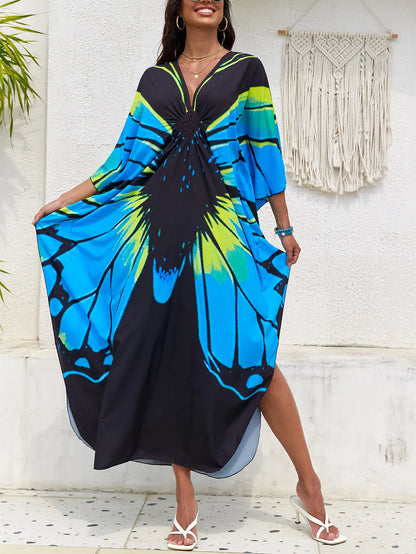 Women’s Flowing Caftan Cover-Up – Beach & Poolside Elegance
