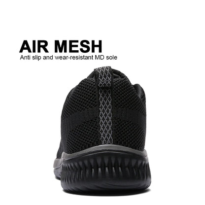 Men’s Knit Running Sneakers – Lightweight Breathable Trainers – Red – 38