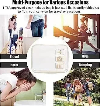 Clear PVC Travel Toiletry Bag – Zip Pouch for Cruise & Air Travel