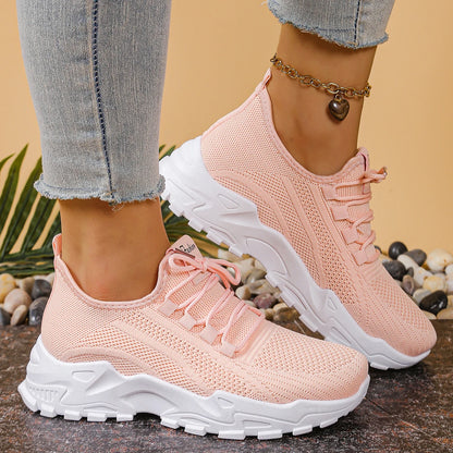 Women's peek-a-boo mesh Leopard print sneakers