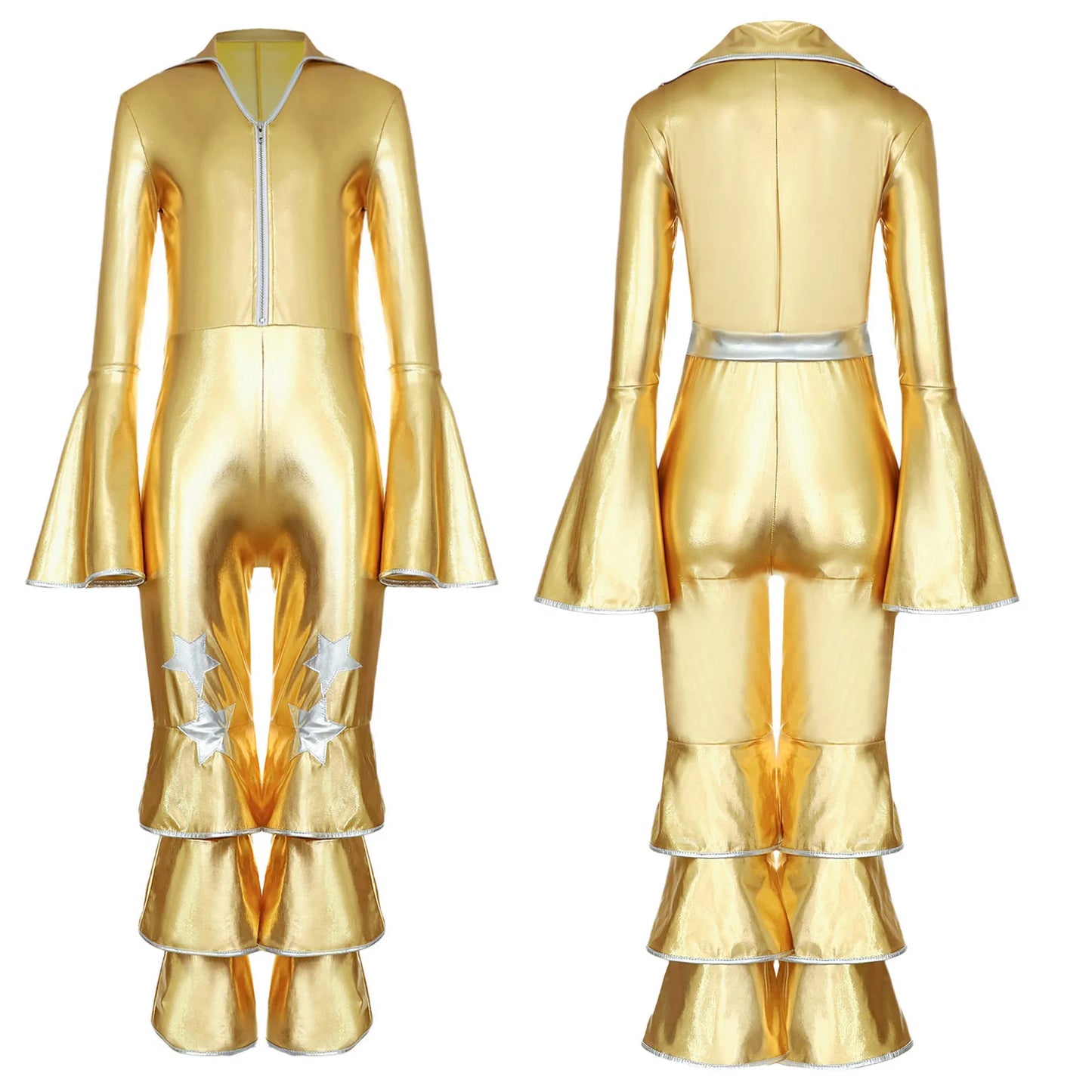 Girls’ Metallic Bell Bottom Jumpsuit – Retro Theme Night Costume