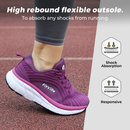 Women's Wide Fit Walking Sneakers – Breathable Lightweight Comfort Shoes – Black – 42