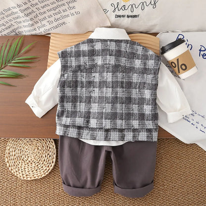 Kids’ Plaid Vest Outfit Set