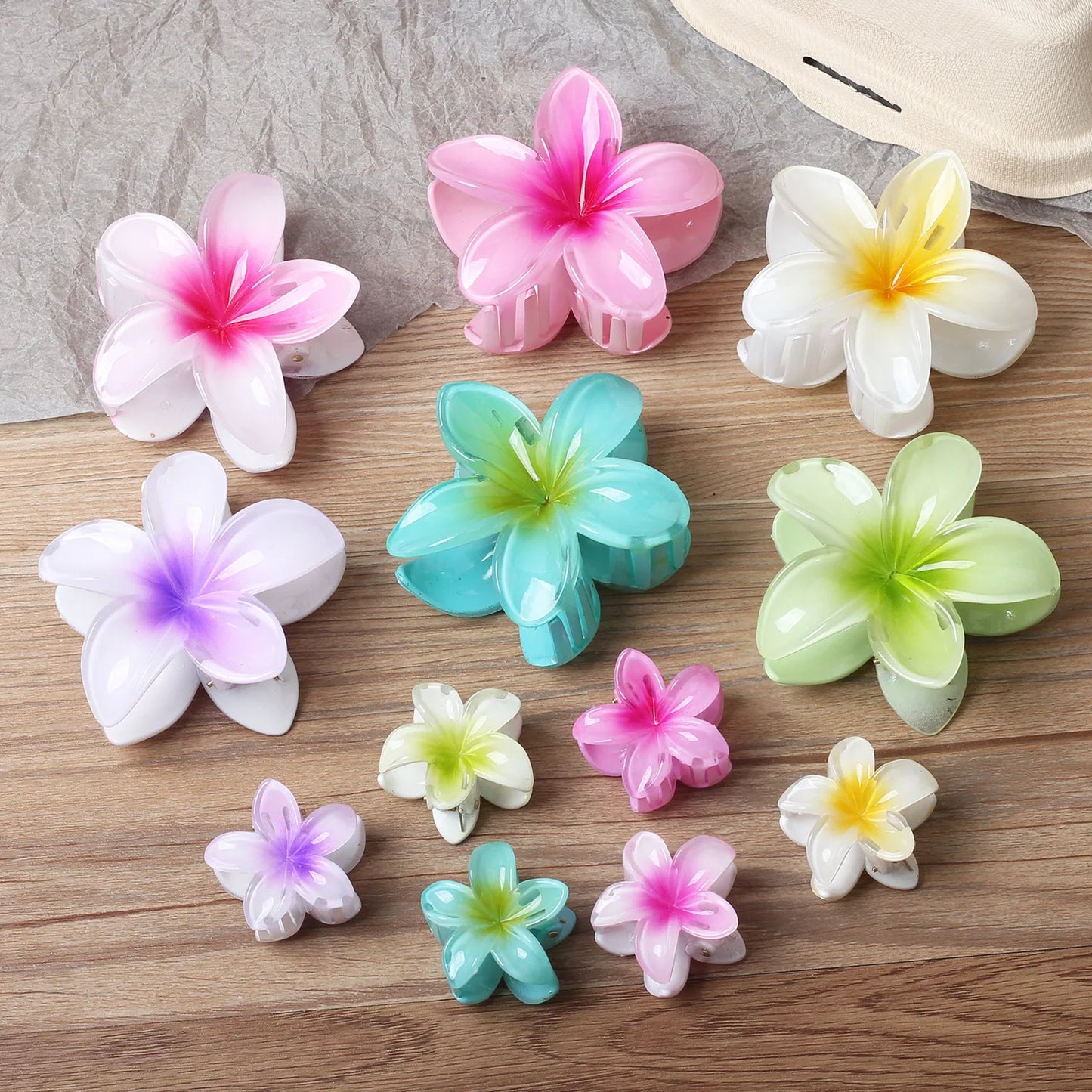 3-Piece Tropical Flower Hair Claw Clip Set