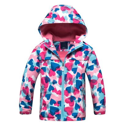 Girls' Polar Fleece Hooded Winter Jacket