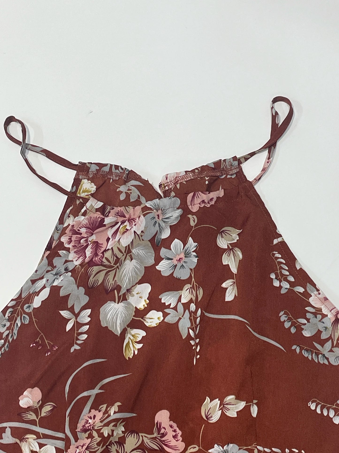 Women’s Floral High-Slit Halter Dress – Sleeveless, Summer Maxi