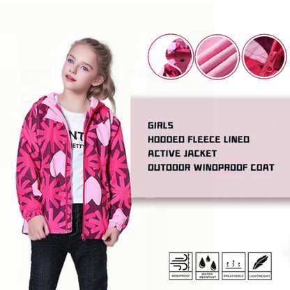 Girls' Polar Fleece Hooded Winter Jacket