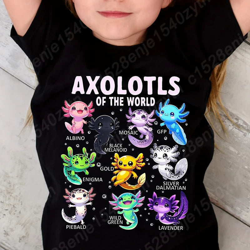 Kids’ Axolotl Graphic Tee – Soft, Comfy Crewneck