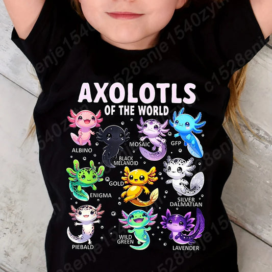 Kids’ Axolotl Graphic Tee – Soft, Comfy Crewneck