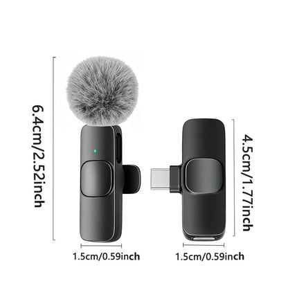 USB-C Wireless Lavalier Microphone – Portable Clip-On Travel Mic