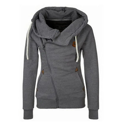 Women’s & Teens’ Side-Zip Hoodie – Warm, Soft, High-Neck, Casual Fit