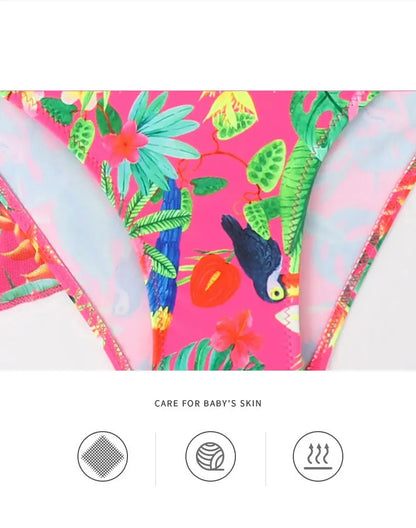 Girls 3-Piece Swimsuit Set — Bikini, Briefs and Cover-Up