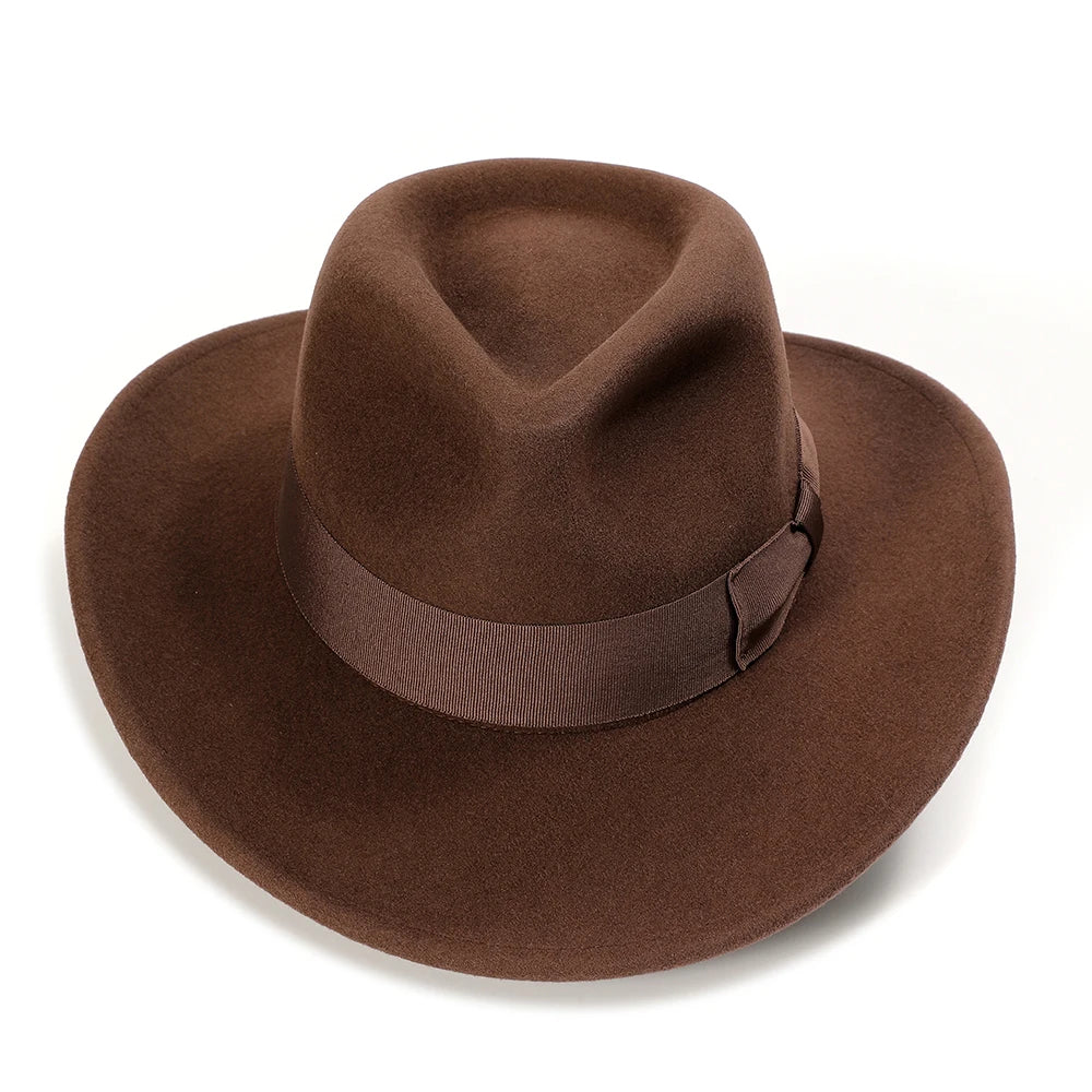 Men’s Wool Felt Fedora Hat – Crushable Outback Style