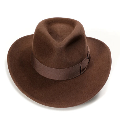 Men’s Wool Felt Fedora Hat – Crushable Outback Style