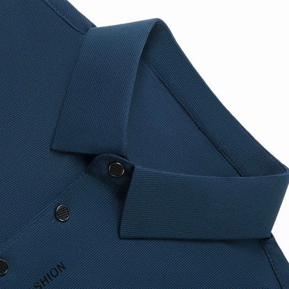 Men’s Short Sleeve Solid Polo Shirt – Breathable Stretch Knit, Casual Business Fit