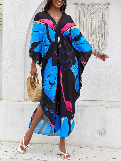 Women’s Flowing Caftan Cover-Up – Beach & Poolside Elegance