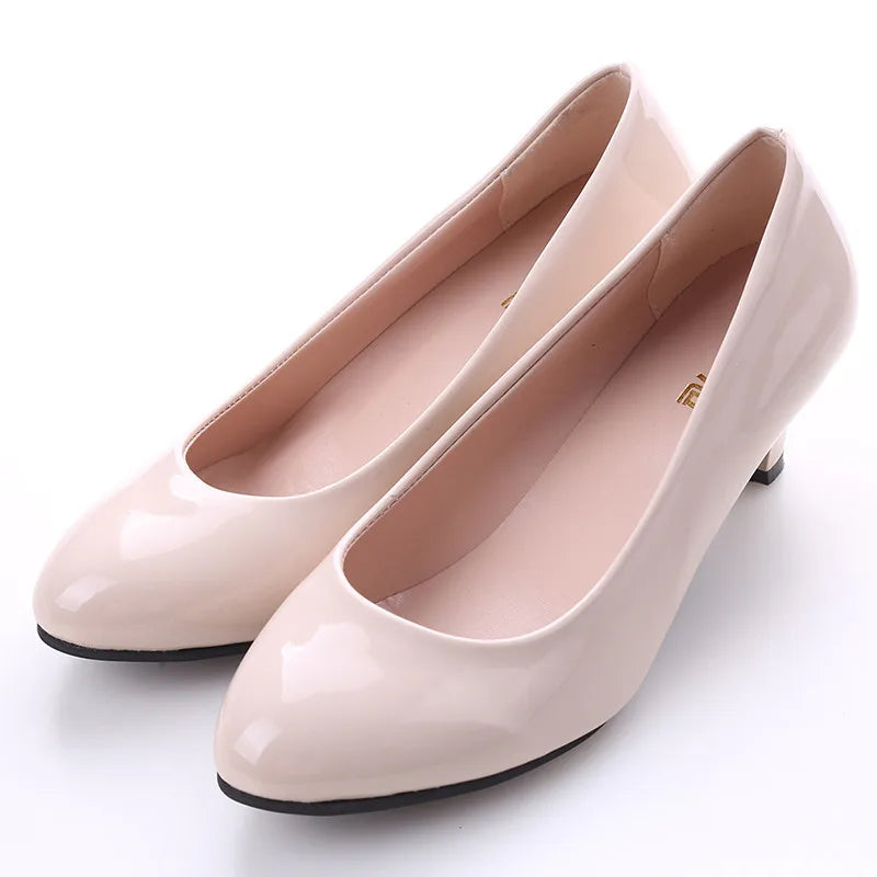 Women’s Classic Heeled Pumps – Slip-On, Office to Evening