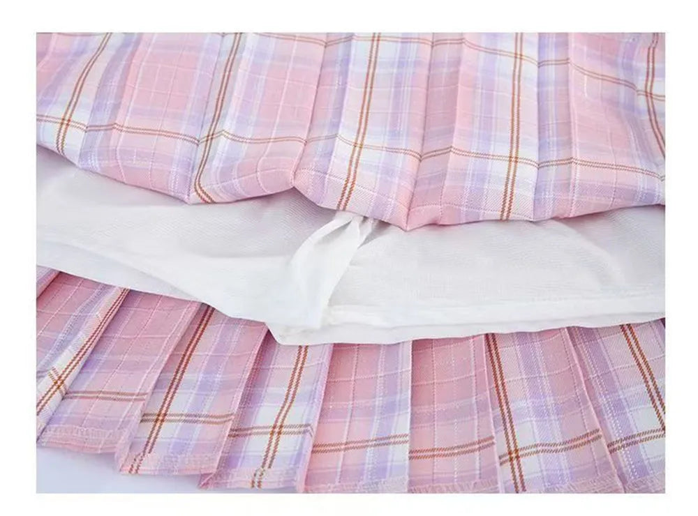 Girls’ T-Shirt & Plaid Skirt Set – 2 Piece Outfit
