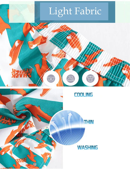 Kids’ Quick-Dry Swim Shorts – Drawstring, Elastic Waist