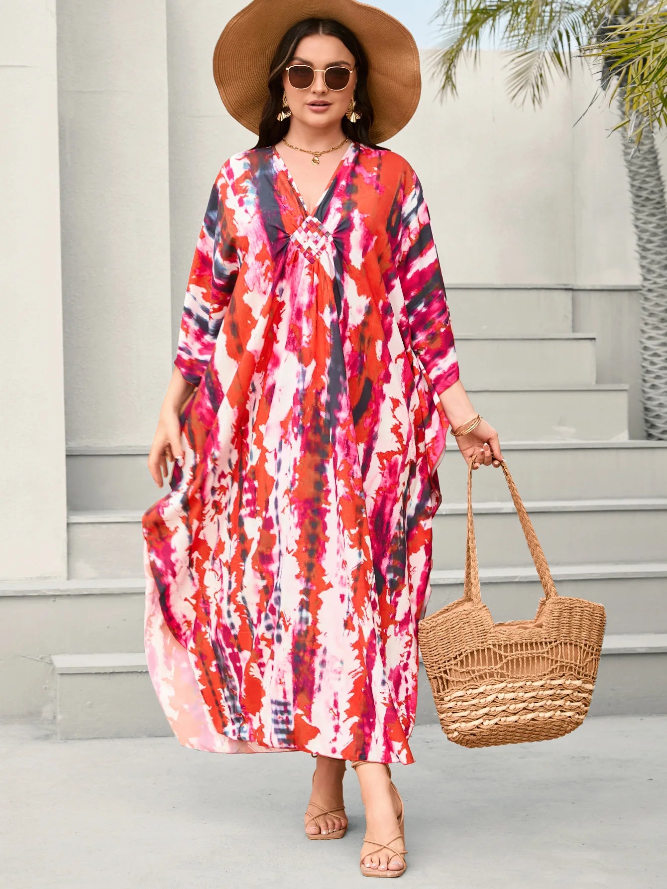 Women’s Flowing Caftan Cover-Up – Beach & Poolside Elegance