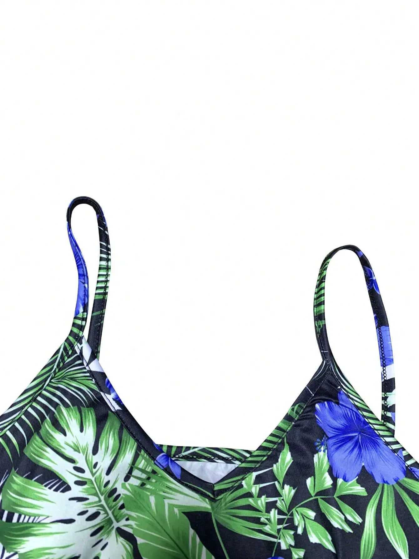 Tropical Print V-Neck Sundress