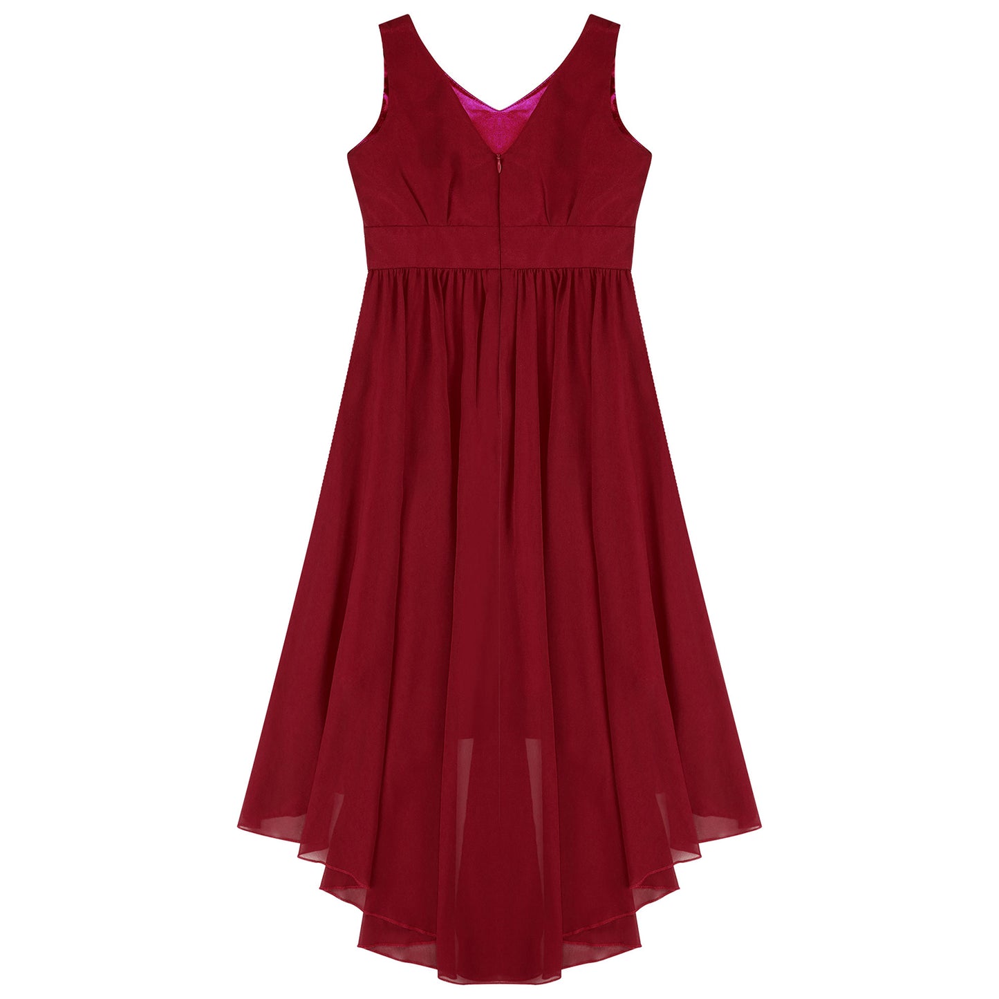 Girls’ Beaded Hi-Low Chiffon Dress – Flower Girl & Party