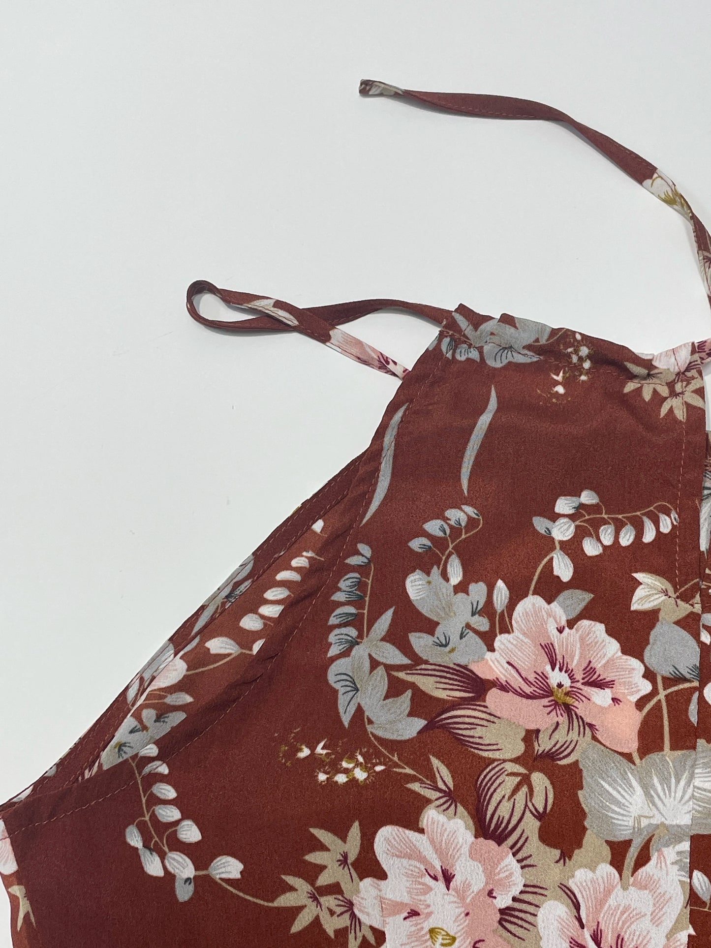 Women’s Floral High-Slit Halter Dress – Sleeveless, Summer Maxi