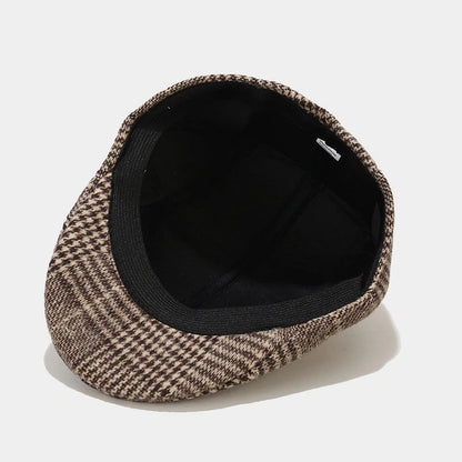 Men’s Plaid Newsboy Cap – Warm, Casual, One Size