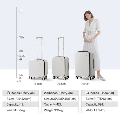 Aluminum-Frame Hardshell Spinner Suitcase