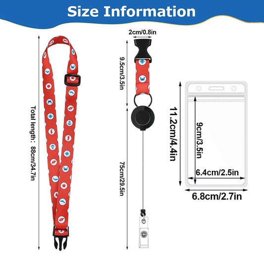 Nautical Print Retractable Cruise Lanyard – Waterproof ID Card Holder
