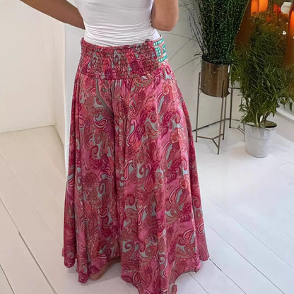 Women’s Floral Wide-Leg Pants – Boho Vacation Style