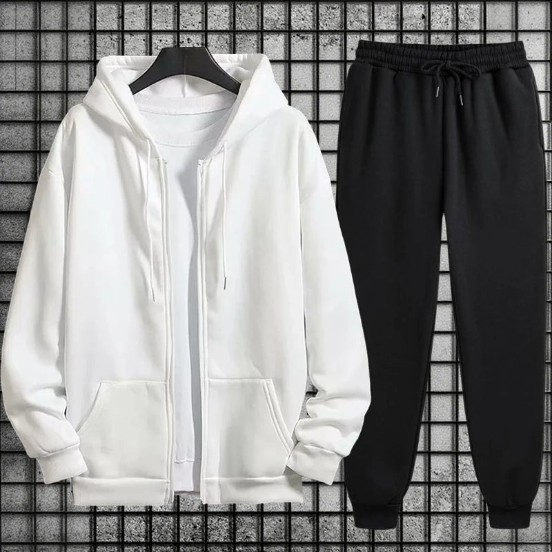 Harbor Chill Zip Hoodie & Jogger Set – Grey (Men & Teens)