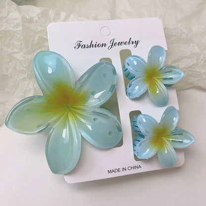 3-Piece Tropical Flower Hair Claw Clip Set