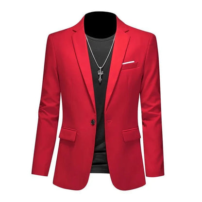 Men’s & Teens Solid Color Single-Button Blazer – Formal & Semi-Formal