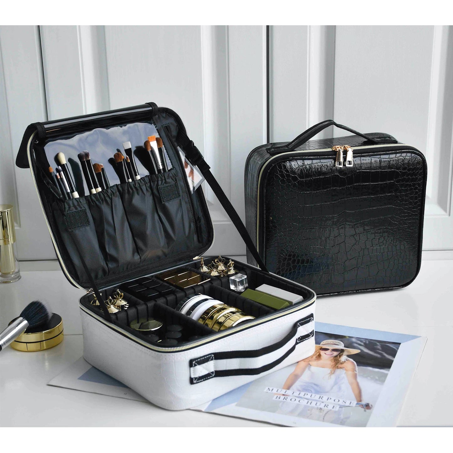 Travel Makeup Organizer Case – Portable Zipper Storage