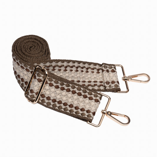 Chocolate Patterned Strap With Gold Hardware