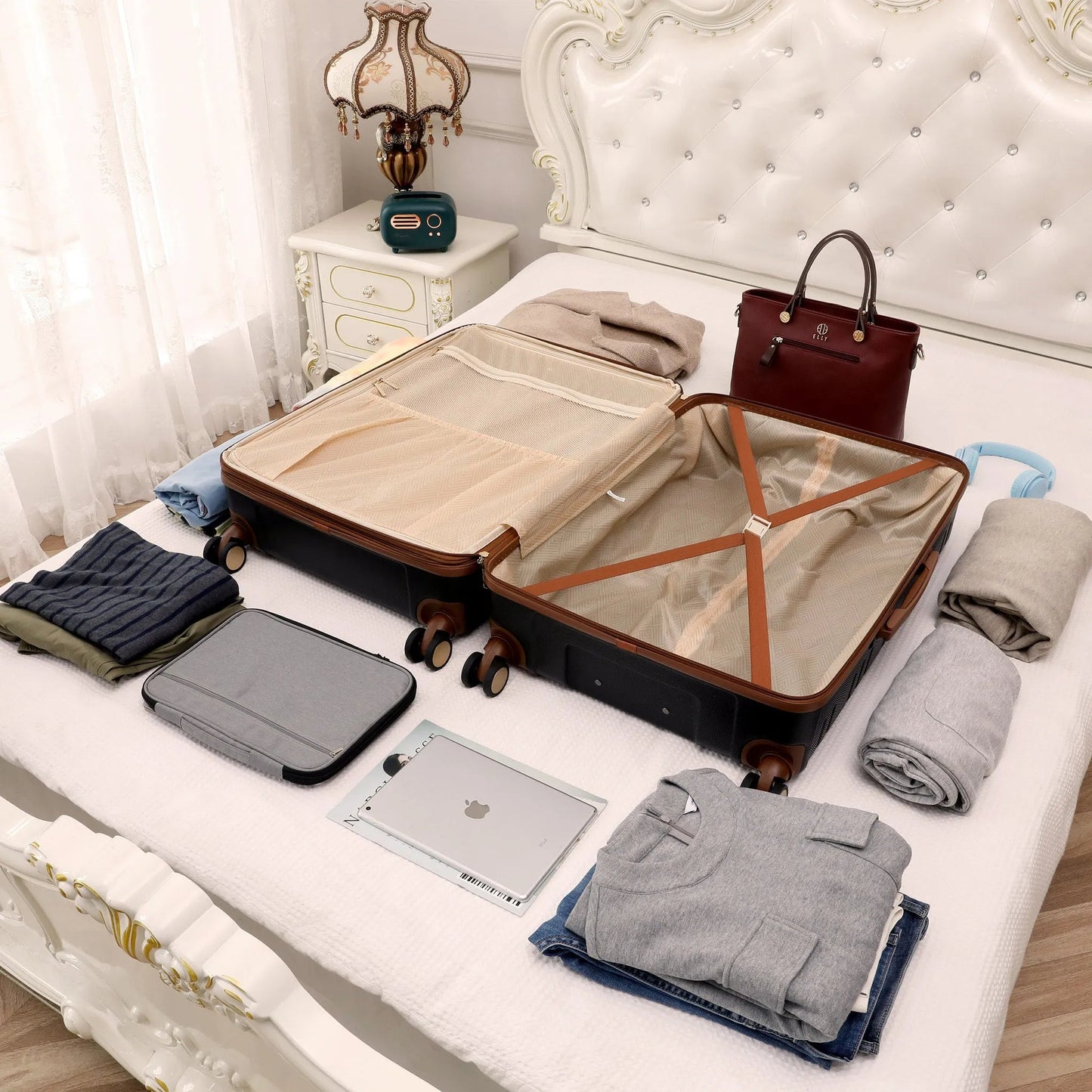 Brickell 3 Piece Expandable Retro Luggage Set - The Dock Drop