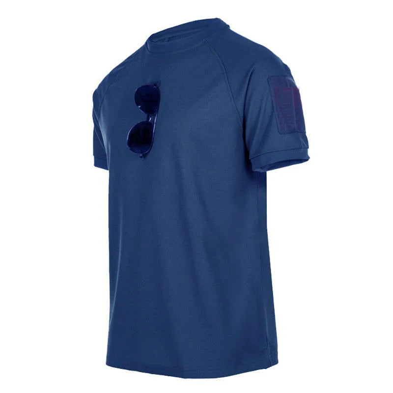 Men’s Quick Dry Polo Shirt – Breathable Short Sleeve Lapel Collar – Blue – 4XL