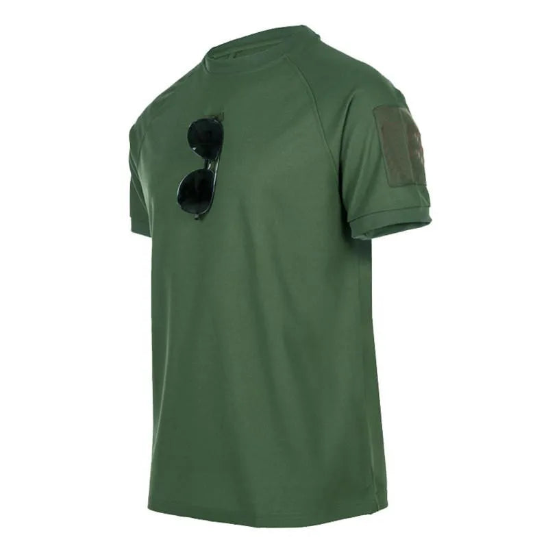 Men’s Quick Dry T – Shirt – Lightweight Breathable Short Sleeve Active Top – Khaki – L