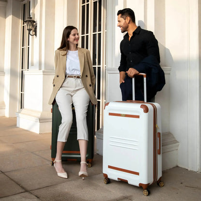 Vintage 3 Piece Expandable Retro Luggage Set - The Dock Drop