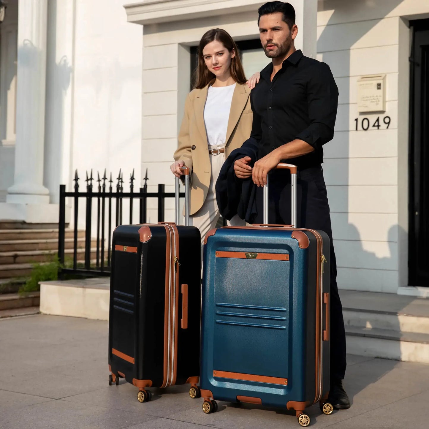 Vintage 3 Piece Expandable Retro Luggage Set - The Dock Drop