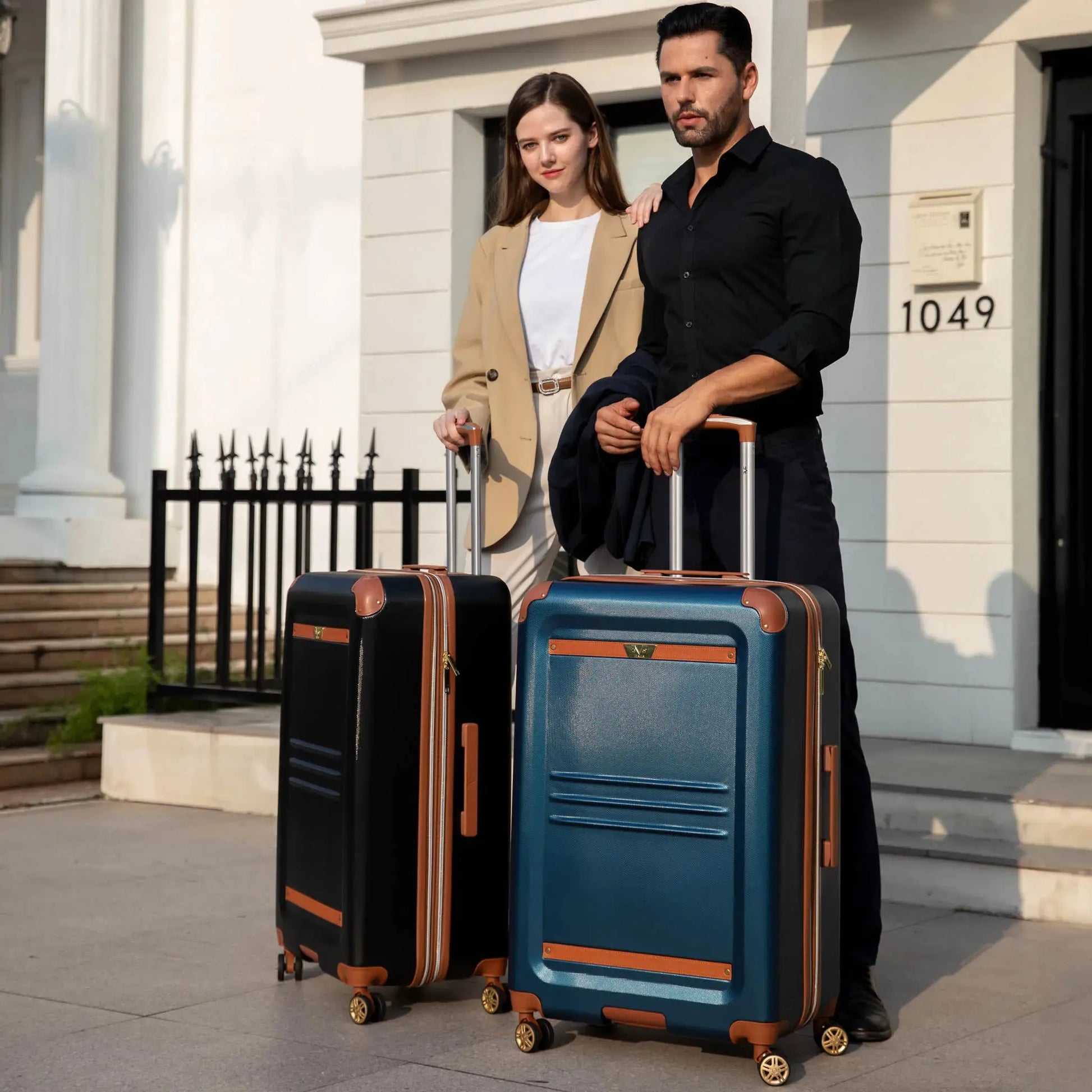 Vintage 3 Piece Expandable Retro Luggage Set - The Dock Drop