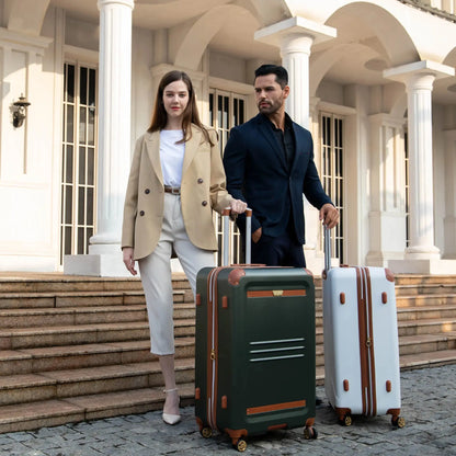 Vintage 3 Piece Expandable Retro Luggage Set - The Dock Drop